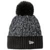 New Era Black/Graphite/White Marled Knit Pom Beanie