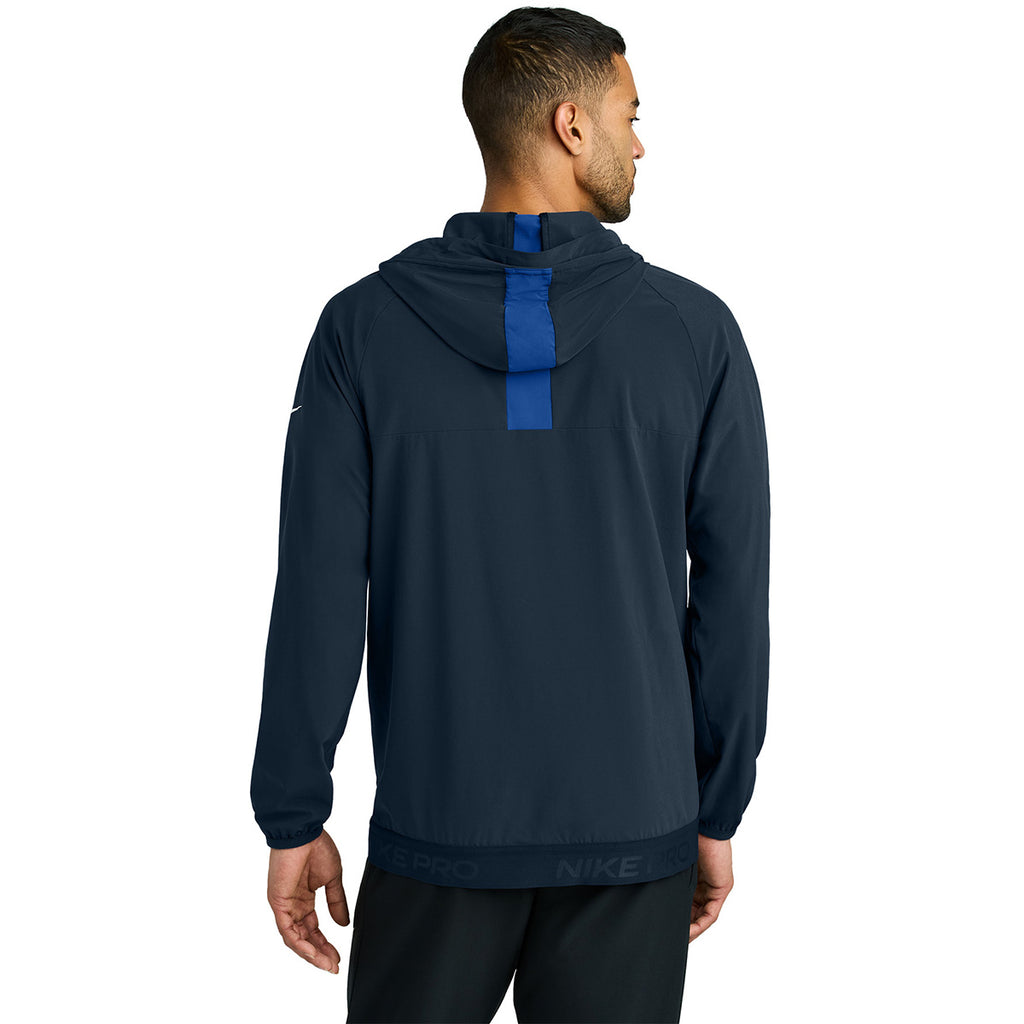 Nike Men's Navy/ Game Royal Pro Hooded Jacket