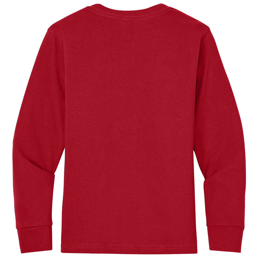 Next Level Youth Red Cotton Long Sleeve Tee