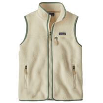 Patagonia Women's Natural w/Ellwood Green Retro Pile Fleece Vest