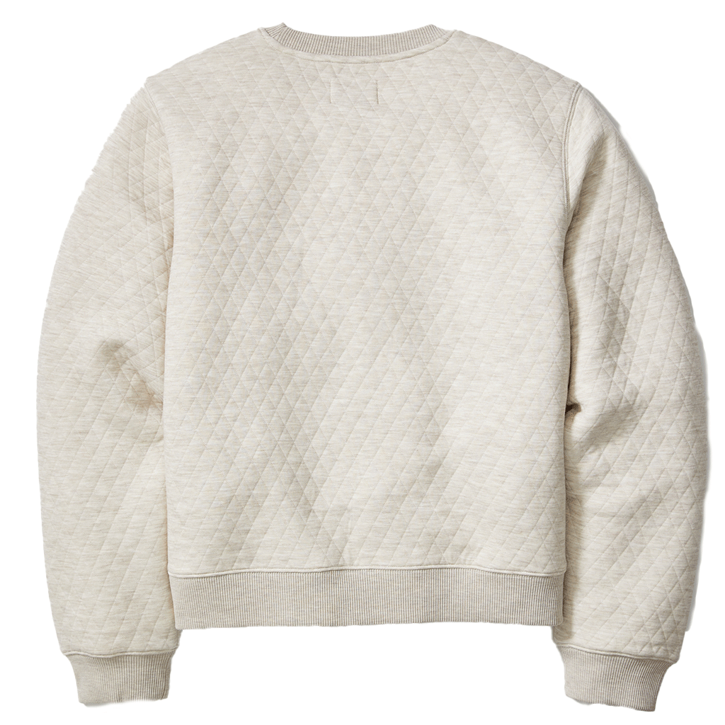 Marine Layer Women's Oat Heather Corbet Quilted Puff Sleeve Crewneck