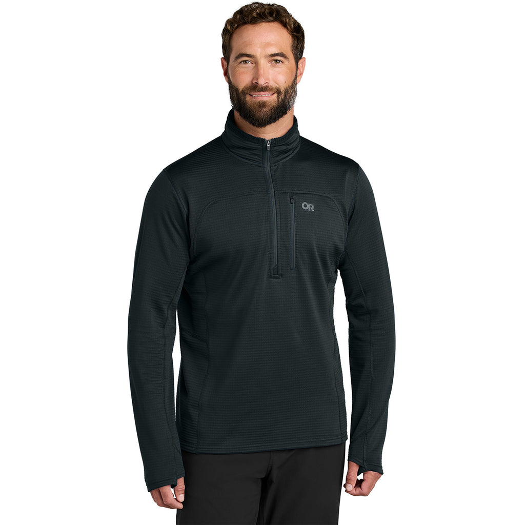 Outdoor Research Men's Black Tech Grid 1/4-Zip Fleece