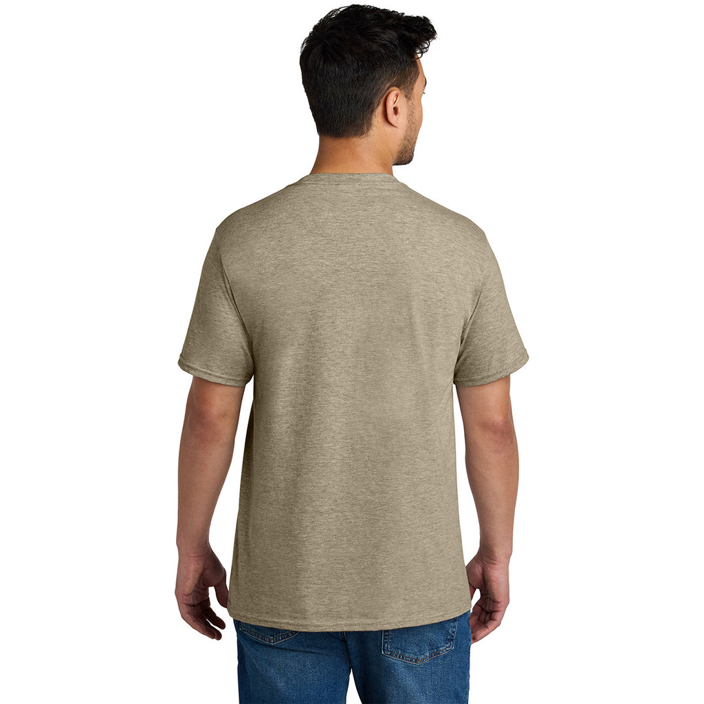 Port & Company Unisex Desert Tan Heather CVC Tee