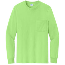 Port & Company Men's Lime Tall Long Sleeve Essential Pocket Tee