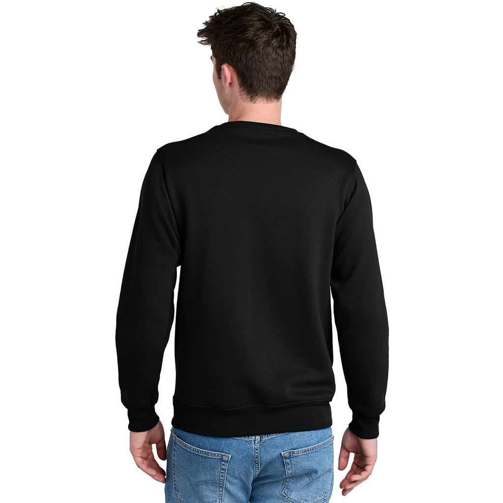 Port & Company Unisex Jet Black Core Fleece Crewneck Pocket Sweatshirt