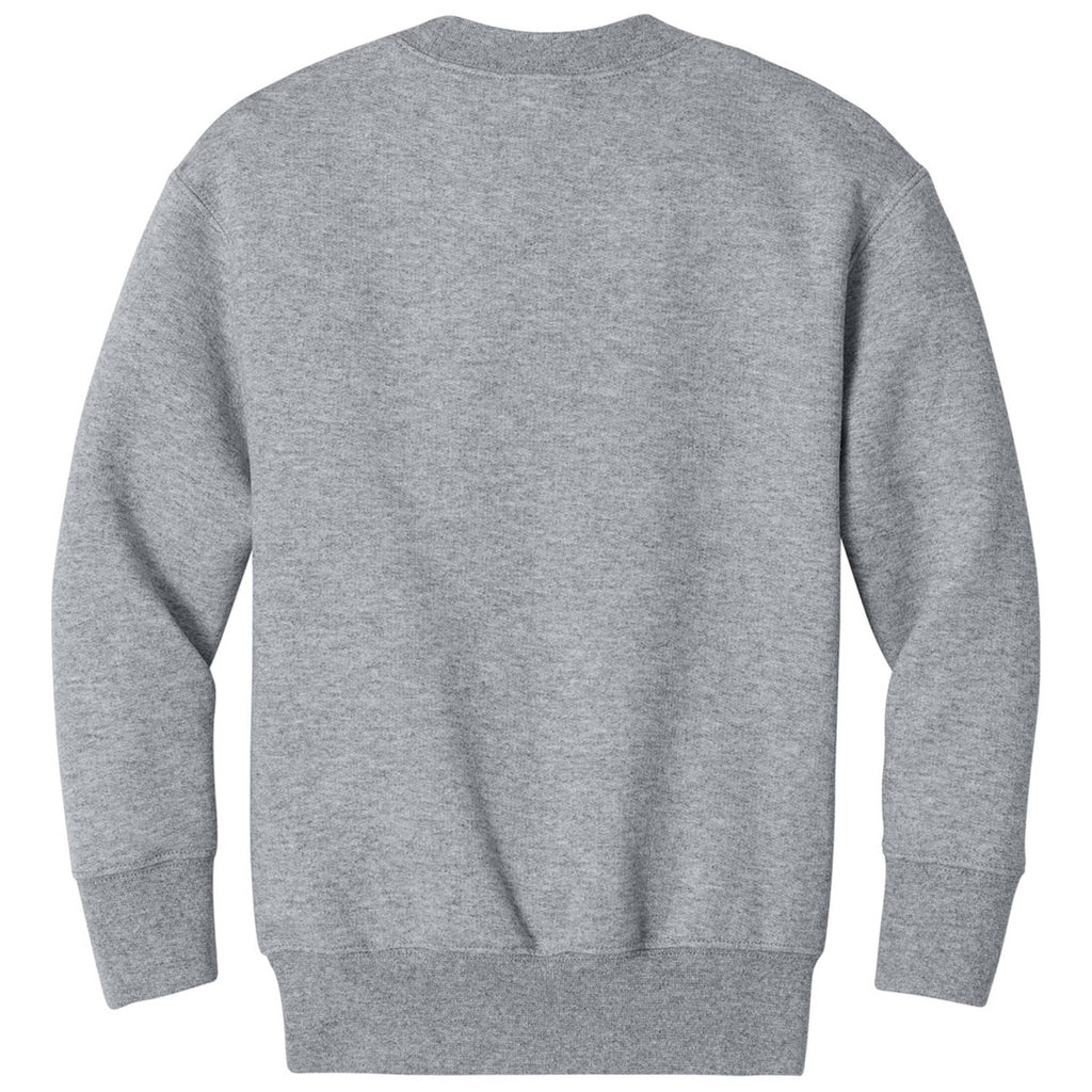 Port & Company Youth Athletic Heather Core Fleece Crewneck Pocket Sweatshirt
