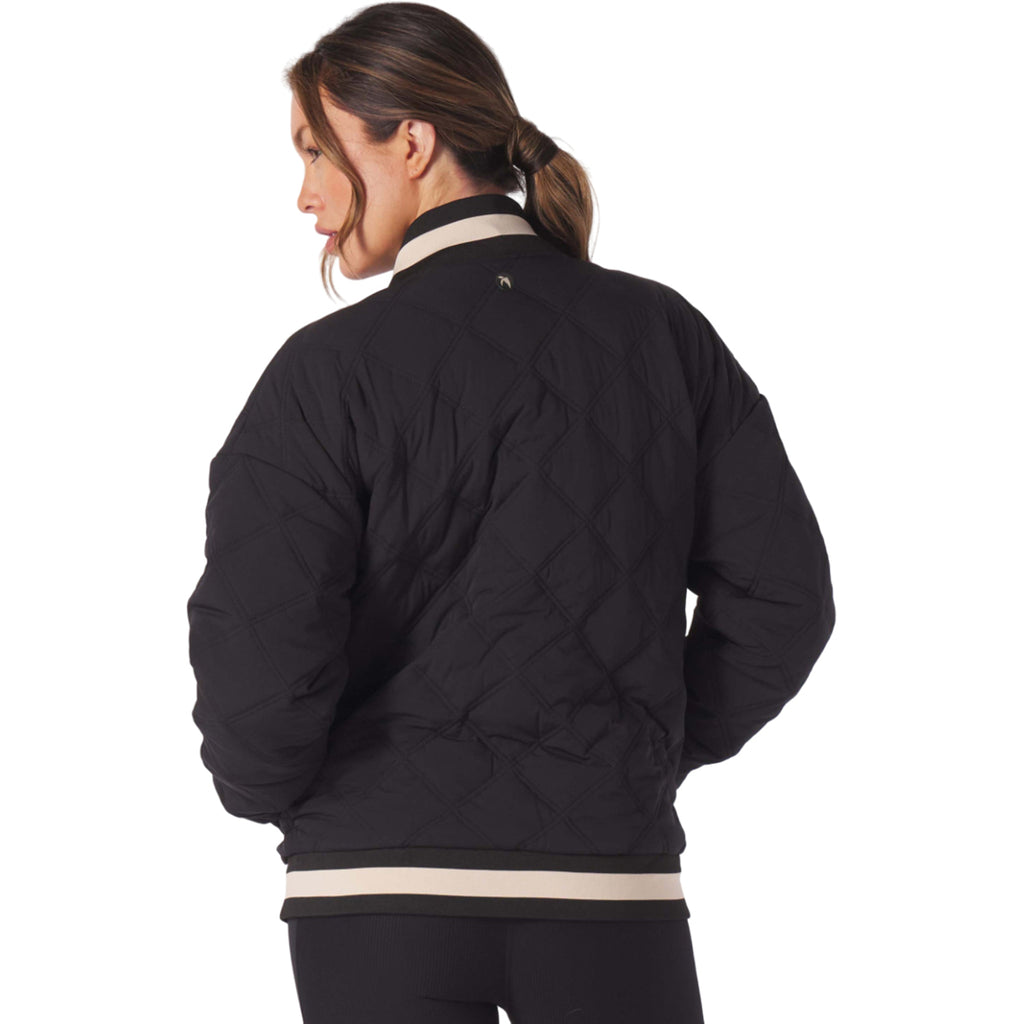 Glyder Women's Black/Oatmilk Varsity Puffer Jacket