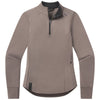 UNRL Women's Dark Taupe Performa Fitted Half-zip