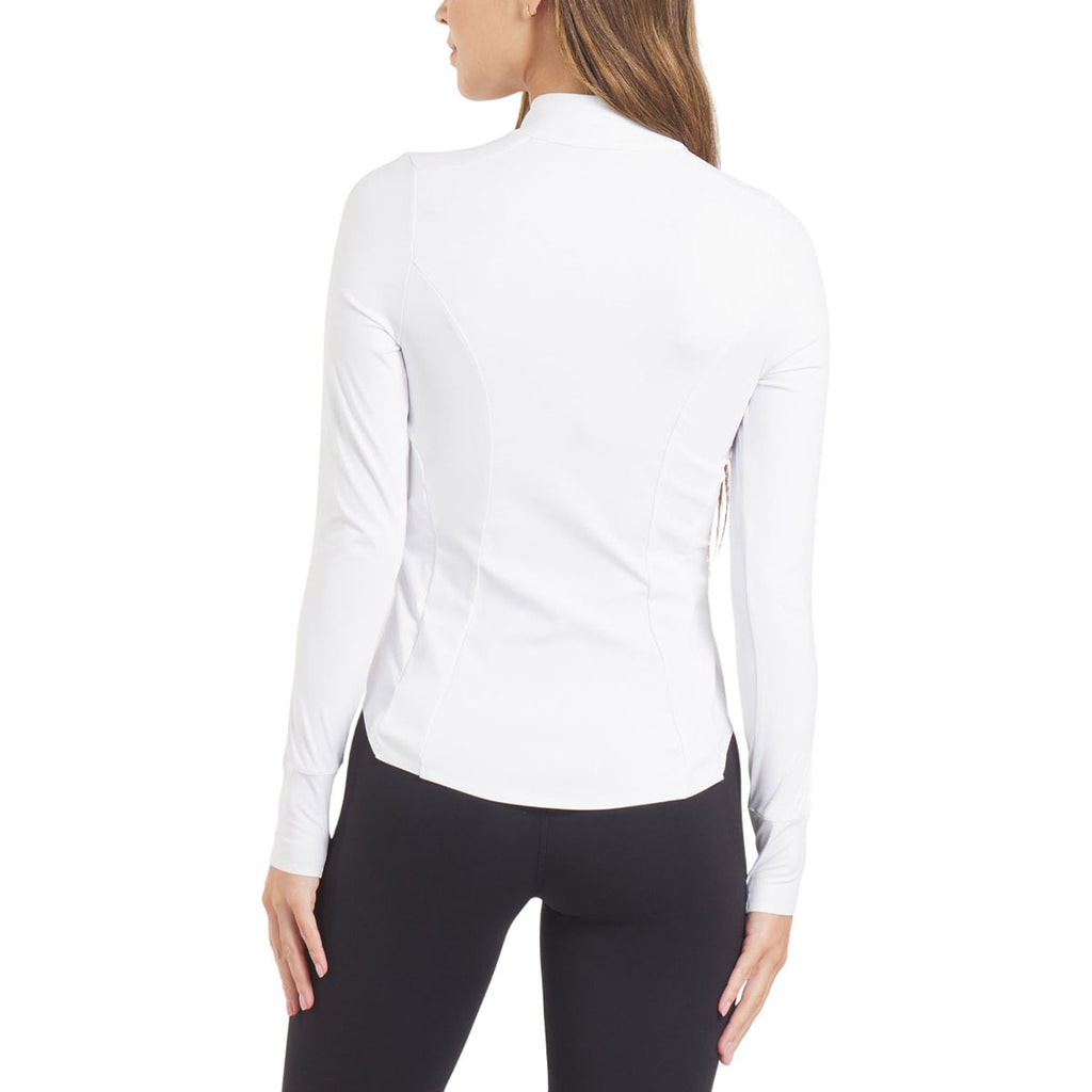 UNRL Women's White Performa Fitted Half-zip