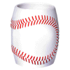 Primeline White Baseball Can and Beverage Holder