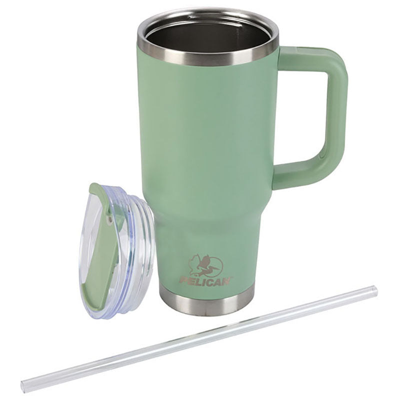 Pelican Porter Light Green 30 oz. Recycled Double Wall Stainless Steel Travel Tumbler