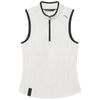 UNRL Women's White-Beige Performa Sleeveless Polo