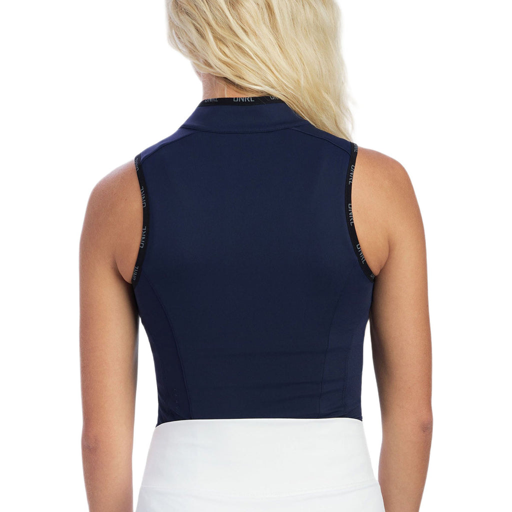 UNRL Women's Midnight Navy Performa Sleeveless Polo