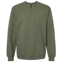 Gildan Unisex Military Green Midweight 1/4 Zip Sweatshirt