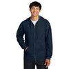 Gildan Men's Navy Softstyle Midweight Fleece Full-Zip Hooded Sweatshirt