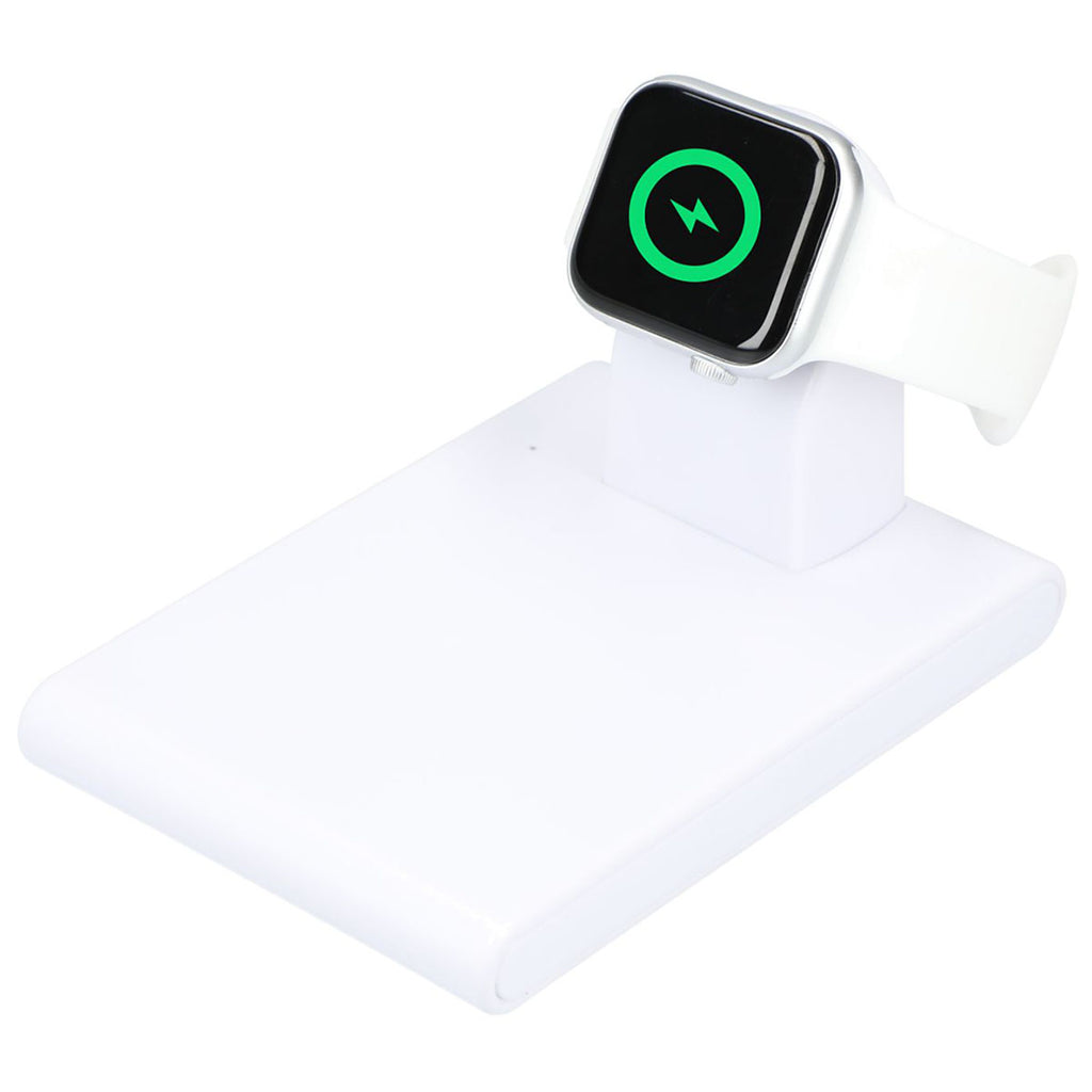 Bullet White Mate Wireless Charging Pad and iWatch Holder