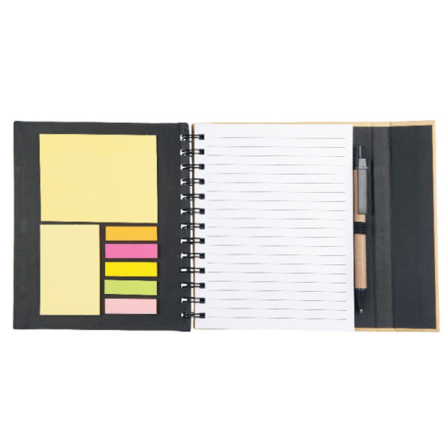 Bullet Black 6.5'' x 7'' FSC Mix Lock-it Spiral Notebook