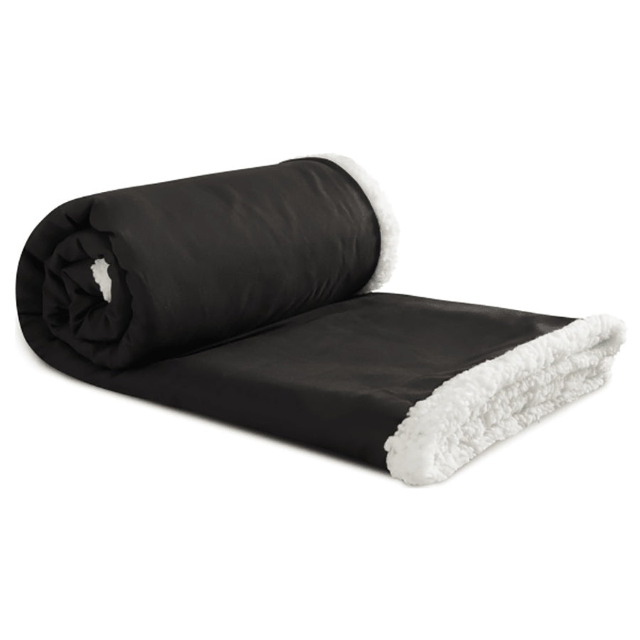 Bullet Black Super Soft Large Fleece Sherpa Blanket - 50'' x 60'' Unfolded