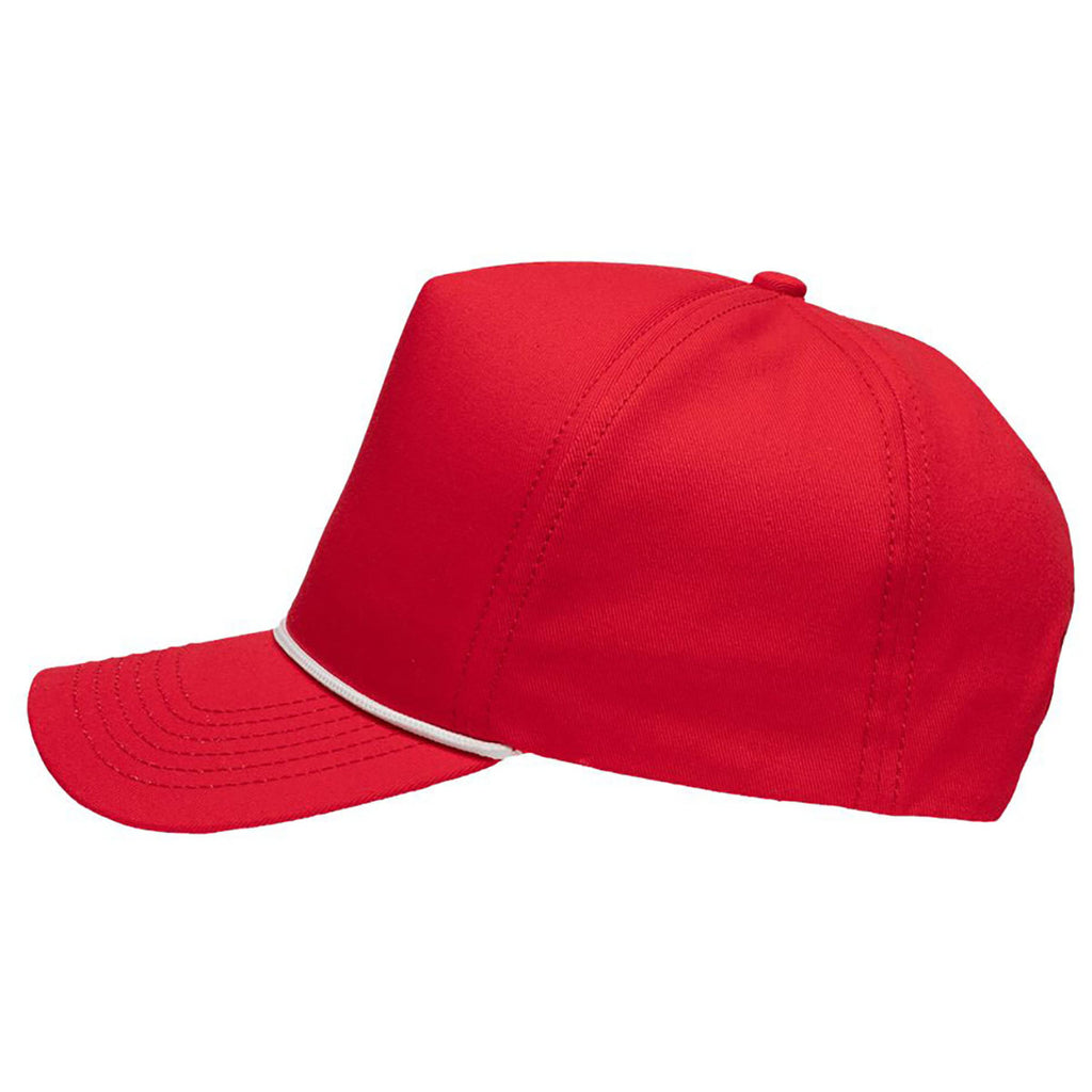 Sportsman Red Five-Panel Rope Heritage Fit Cap