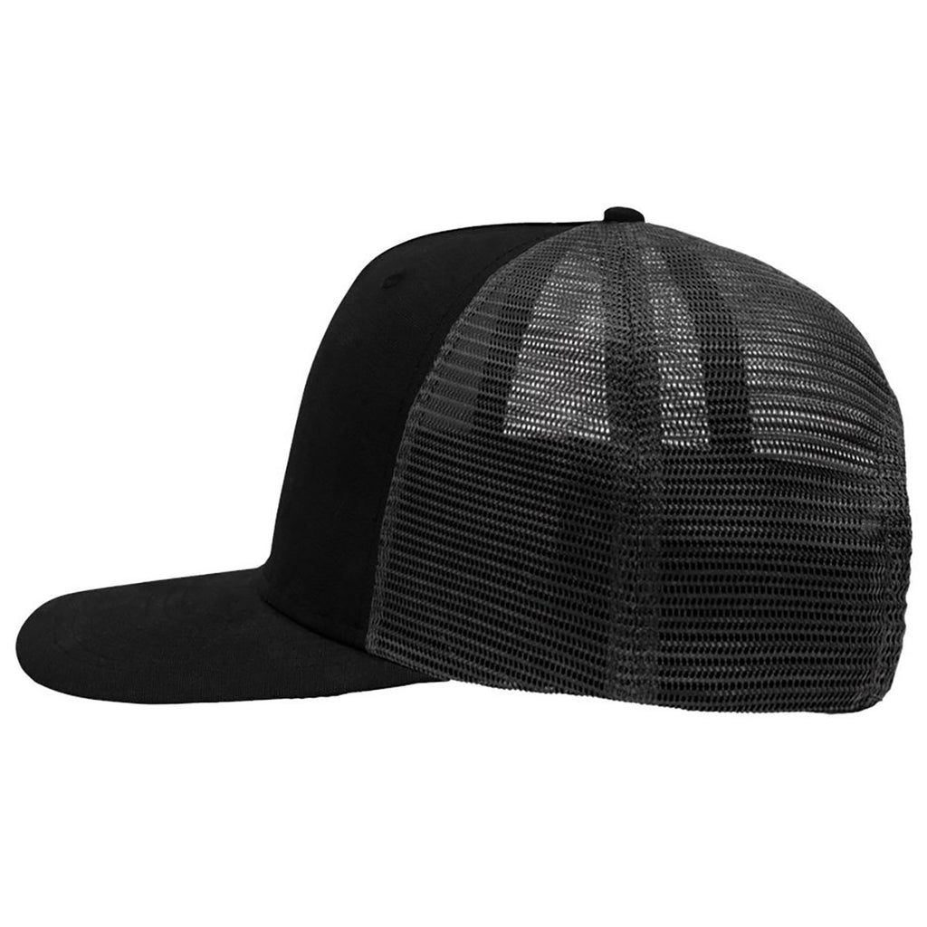 Sportsman Black/Black Modern Five-Panel Trucker Fit Cap