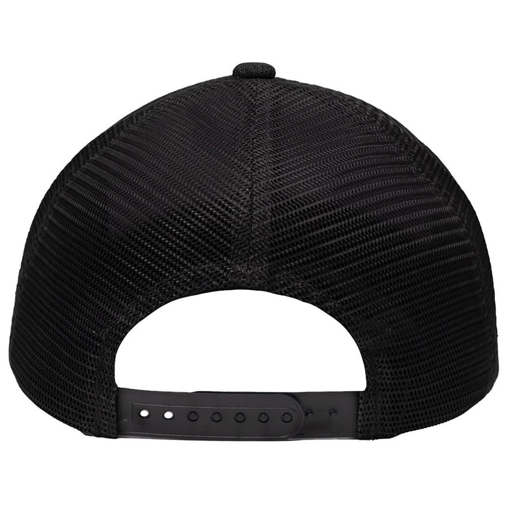 Sportsman X Hatch Black/Black Modern Six-Panel Trucker Fit Cap