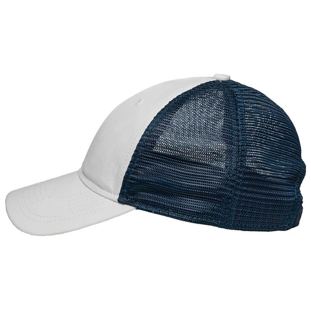 Sportsman White/Navy Mesh Dad Hat Fit