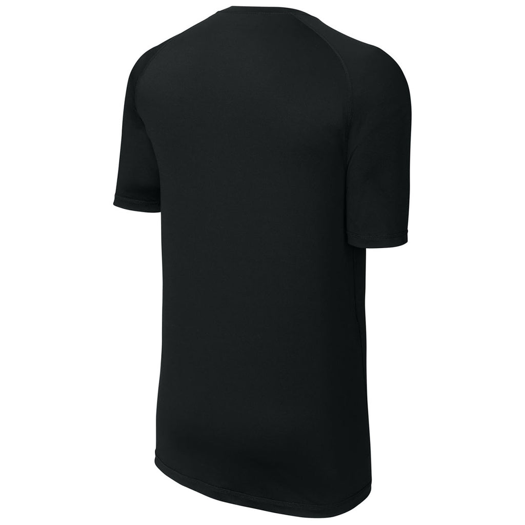 Sport-Tek Men's Black PosiCharge Compression 1/2-Sleeve Tee