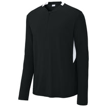 Sport-Tek Men's Black/White Club 1/4-Zip Pullover