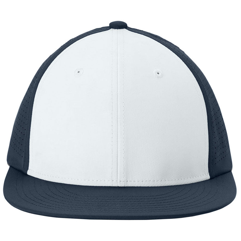 Sport-Tek White/True Navy/True Navy Pro-Cut Stretch-Tek Cap