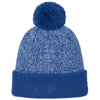 Sport-Tek True Royal/Silver Halftime Heather Pom Beanie