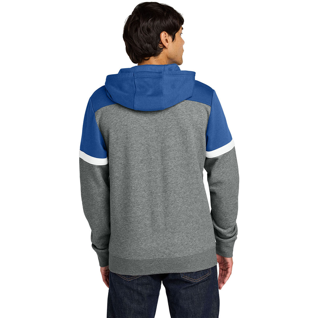 Sport-Tek Men's True Royal/Vintage Heather Drive Fleece Colorblock Hoodie