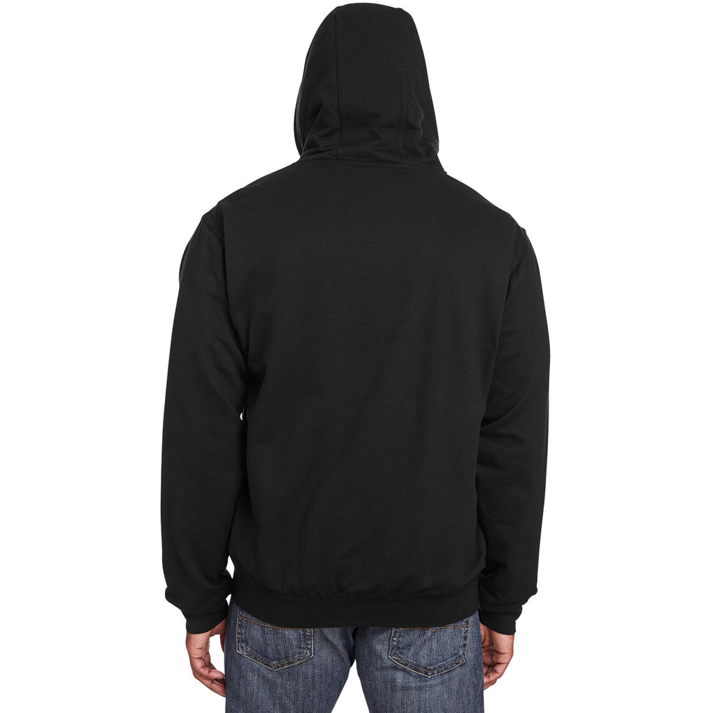 Berne Men's Black Tall Heritage Thermal-Lined Full-Zip Hooded Sweatshirt