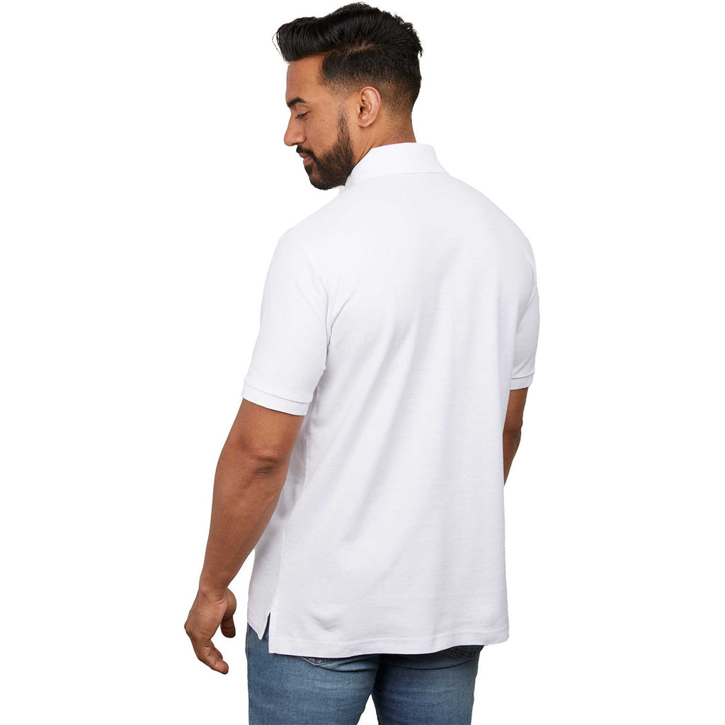 Elevate Men's White Palo Short Sleeve 100% Cotton Pique Polo