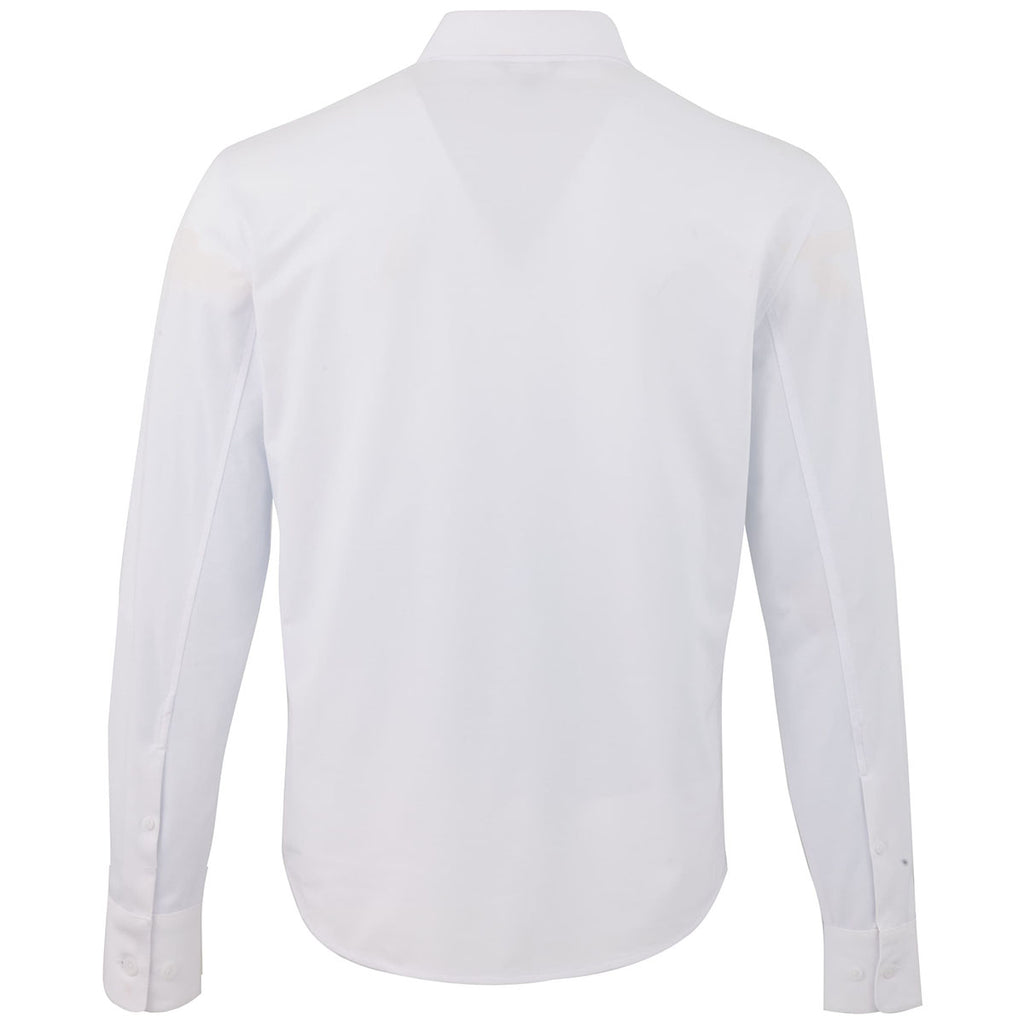 Elevate Men's White TATRA Eco Knit Long Sleeve Button Up Shirt