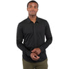 Elevate Men's Black TATRA Eco Knit Long Sleeve Button Up Shirt