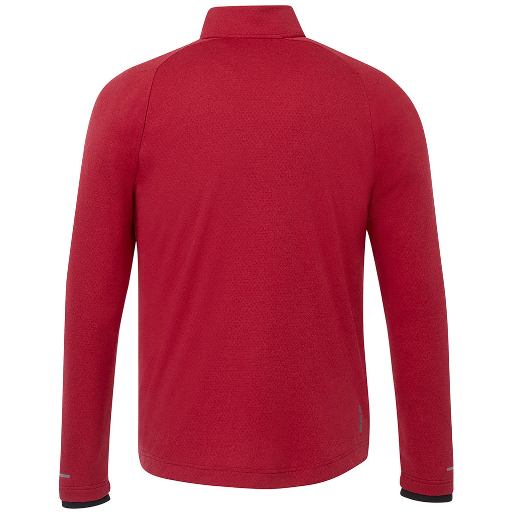 Elevate Men's Team Red Heather Asgard Eco Knit Full Zip Performance Jacket