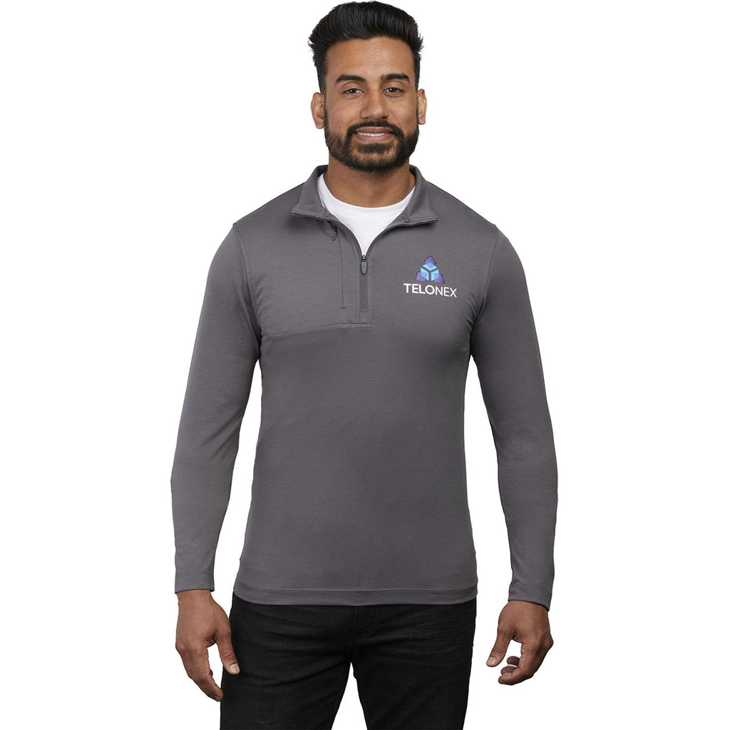 Elevate Men's Charcoal Izu Everything Performance Eco Quarter Zip