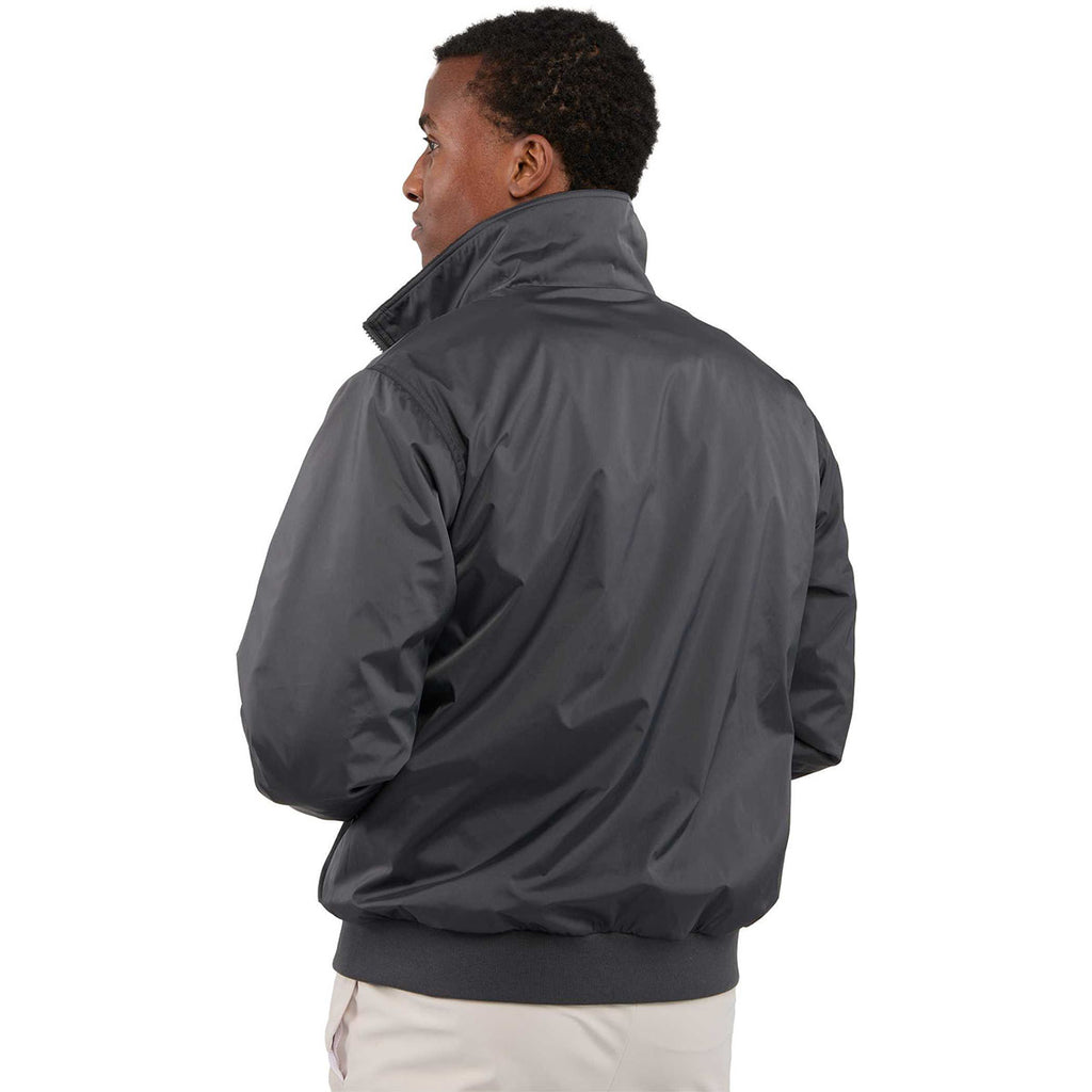 Elevate Unisex Grey Storm Belford Eco Fleece Lined Full Zip Bomber Jacket