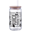 SnugZ Clear Danville 18oz Can Glass w Bamboo Lid and Straw