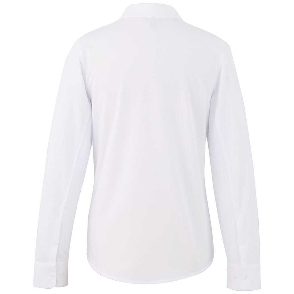 Elevate Women's White TATRA Eco Knit Long Sleeve Button Up Shirt