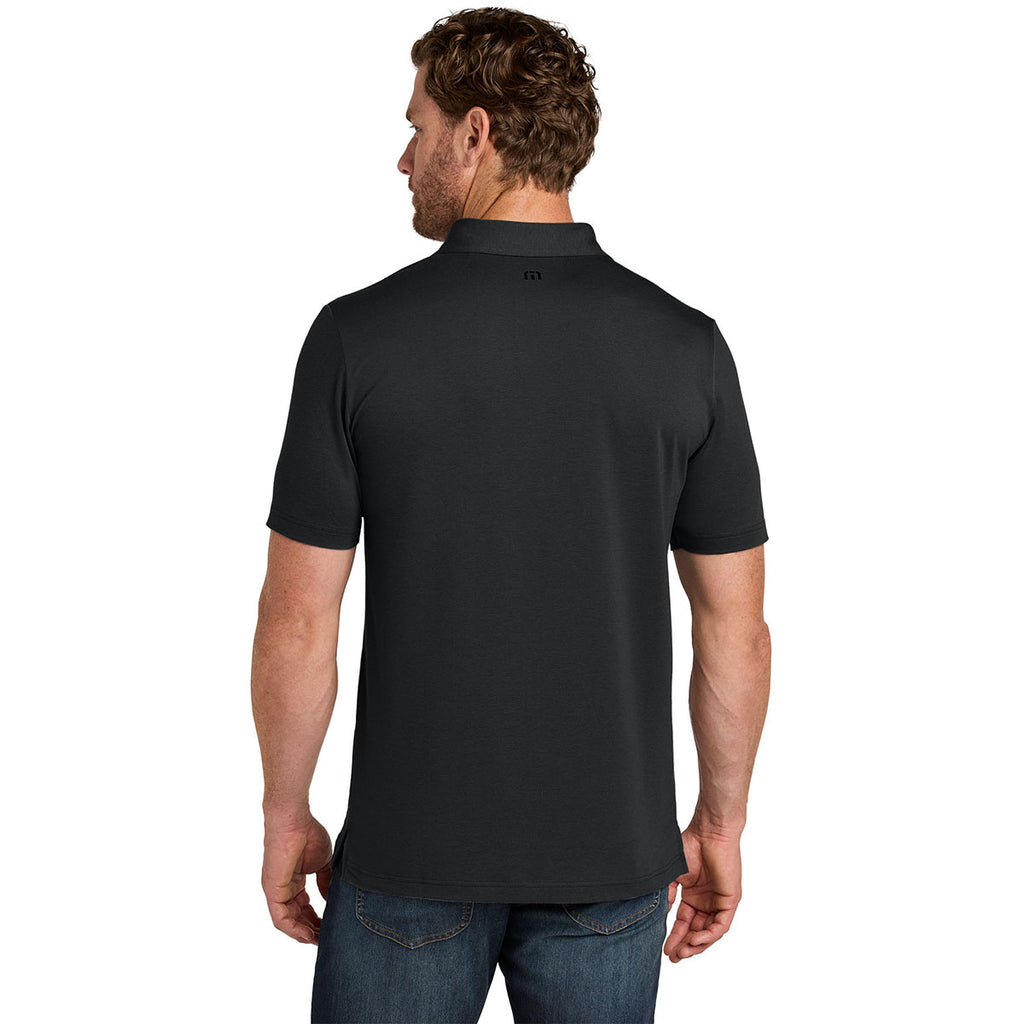 TravisMathew Men's Black Glenview Solid Polo