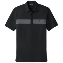 TravisMathew Men's Black Glenview Stripe Polo
