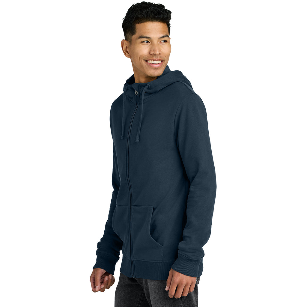 tentree Men's Dress Blue Organic Cotton Fleece Full-Zip Hoodie