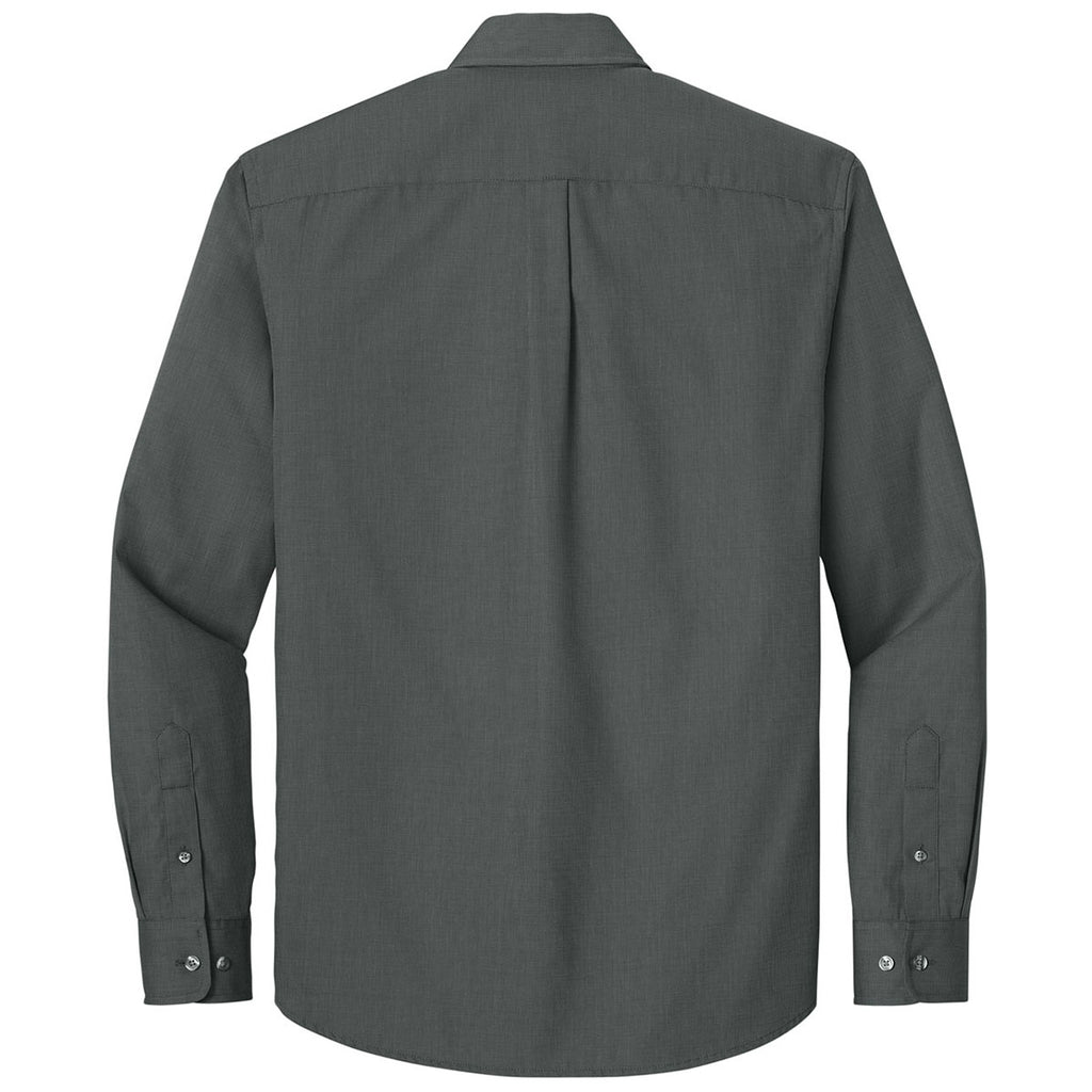 Port Authority Men's Deep Black Long Sleeve Nailhead Easy Care Shirt
