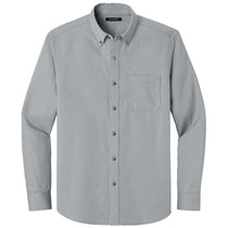 Port Authority Men's Gusty Grey Long Sleeve Nailhead Easy Care Shirt