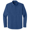 Port Authority Men's Mediterranean Blue Long Sleeve Nailhead Easy Care Shirt