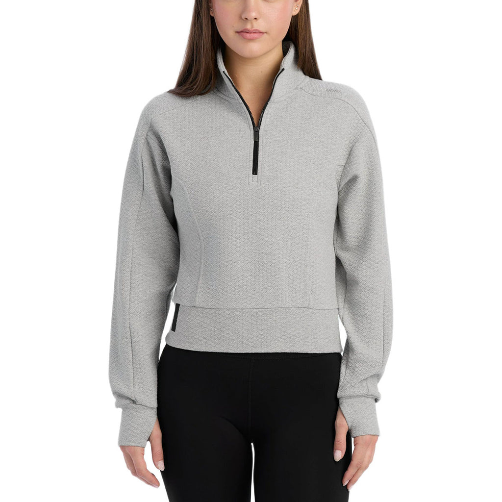 UNRL Women's Heather Grey Elevation Half-Zip Pullover