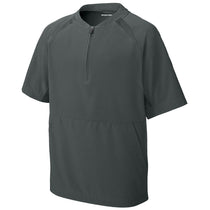 Sport-Tek Youth Iron Grey Repeat 1/2-Zip Short Sleeve Jacket