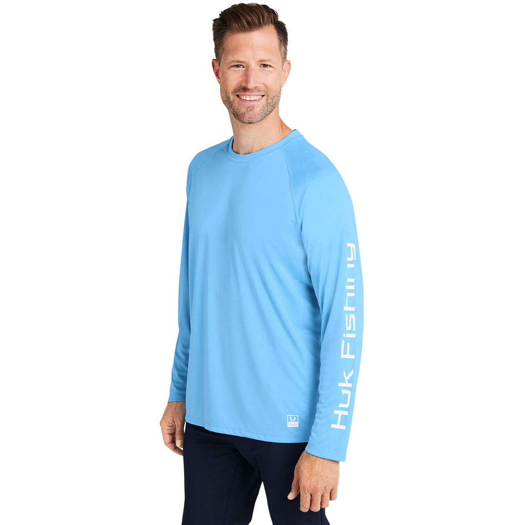 HUK Men's Marolina Blue Pursuit Long-Sleeve T-Shirt