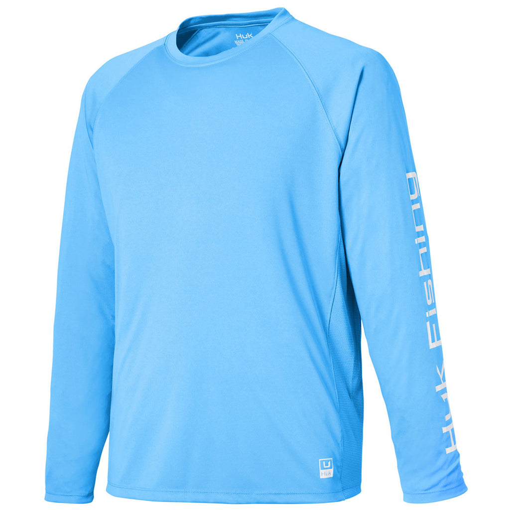 HUK Men's Marolina Blue Pursuit Long-Sleeve T-Shirt